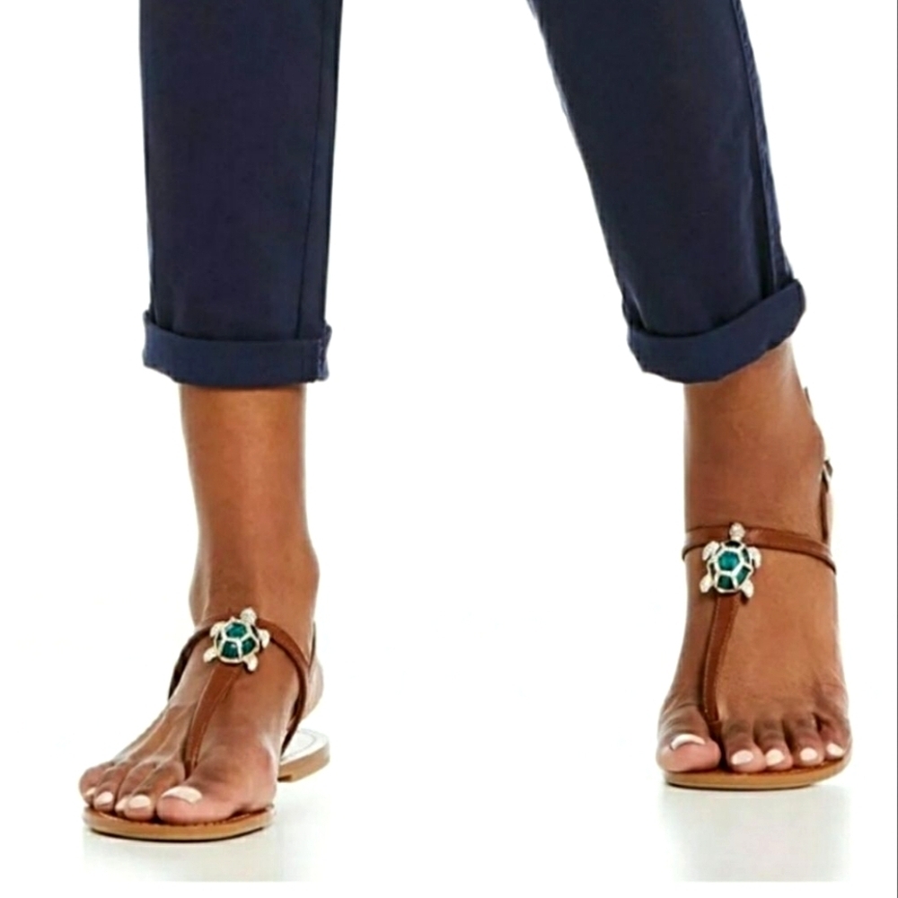 ANTONIO MELANI Tulias Flats with Beautiful Jeweled Turtles Women's Size 8B🌴